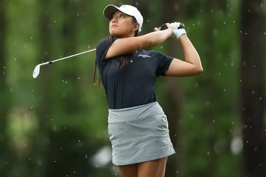 HOOVER, AL - April 13, 2023 - Jennie Park of the Texas A&M Aggies during the SEC Women's Golf Championship at Greystone Golf and Country Club in Hoover, AL. Photo By Ethan Mito/Texas A&M Athletics