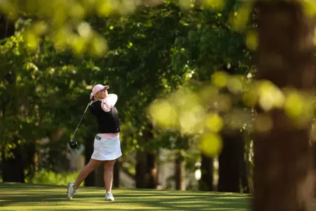 HOOVER, AL - April 15, 2023 - Hailee Cooper of the Texas A&M Aggies during the SEC Women's Golf Championship quarterfinals between the Florida Gators and the Texas A&M Aggies at Greystone Golf and Country Club in Hoover, AL. Photo By Ethan Mito/Texas A&M Athletics