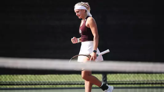 COLLEGE STATION, TX - May 12, 2023 - Daria Smetannikov of the Texas A&M Aggies during the game between the Tennessee Volunteers and the Texas A&M Aggies at Mitchell Tennis Center in College Station, TX. Photo By Hayden Carroll/Texas A&M Athletics