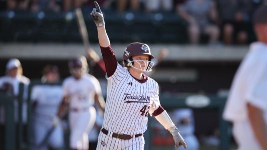 COLLEGE STATION, TX - April 30, 2023 - Catcher Julia Cottrill #42 of the Texas A&M Aggies during the game between the Missouri Tigers and the Texas A&M Aggies at Davis Diamond in College Station, TX. Photo By Evan Pilat/Texas A&M Athletics

