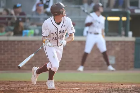 COLLEGE STATION, TX - May 05, 2023 - Outfielder Jace Laviolette #17 of the Texas A&M Aggies during the game between the Florida Gators and the Texas A&M Aggies at Blue Bell Park in College Station, TX. Photo By Ethan Mito/Texas A&M Athletics