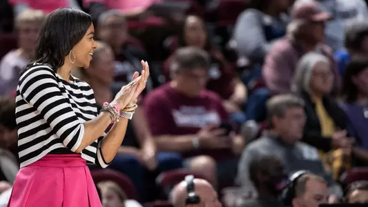 COLLEGE STATION, TX - February 05, 2023 - Head Coach Joni Taylor of the Texas A&M Aggies during the game between the LSU Tigers and the Texas A&M Aggies at Reed Arena in College Station, TX. Photo By Ethan Mito/Texas A&M Athletics