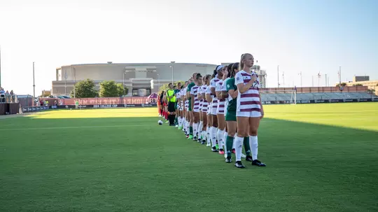 COLLEGE STATION, TX - August 06, 2023 - Midfielder Ella Goodwin #32 of the Texas A&M Aggies during the game between the SMU Mustangs and the Texas A&M Aggies at Ellis Field in College Station, TX. Photo By Jonathan Taffet/Texas A&M Athletics