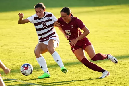 COLLEGE STATION, TX - August 17, 2023 - Forward Maile Hayes #8 of the Texas A&M Aggies during the game between the Florida State Seminoles and the Texas A&M Aggies at Ellis Field in College Station, TX. Photo By Ethan Mito/Texas A&M Athletics