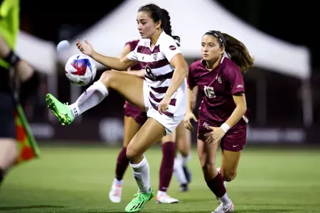 COLLEGE STATION, TX - August 17, 2023 - Forward Maile Hayes #8 of the Texas A&M Aggies during the game between the Florida State Seminoles and the Texas A&M Aggies at Ellis Field in College Station, TX. Photo By Ethan Mito/Texas A&M Athletics