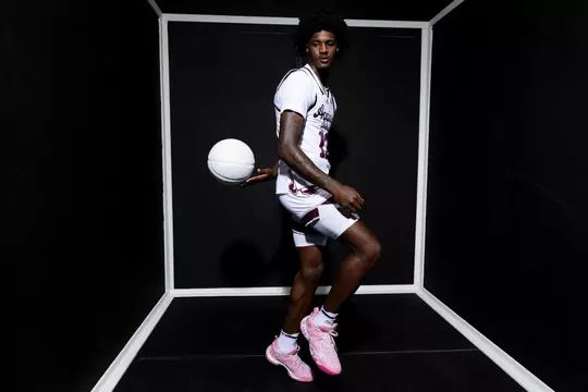 COLLEGE STATION, TX - July 26, 2023 - Forward Solomon Washington #13 of the Texas A&M Aggies during the Texas A&M Aggies Men's Basketball photo day in College Station, TX. Photo By Aiden Shertzer/Texas A&M Athletics