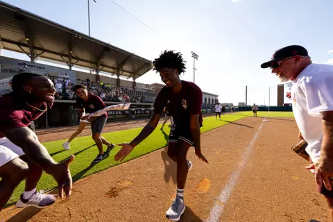 COLLEGE STATION, TX - August 04, 2023 - during Men’s Basketball Buzz’s Bunch Softball Event at David Diamond in College Station, TX. Photo By Craig Bisacre/Texas A&M Athletics