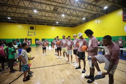 PARADISE ISLAND, BAHAMAS - August 08, 2023 - during the men?s basketball community service event in Paradise Island, Bahamas. Photo By Craig Bisacre/Texas A&M Athletics