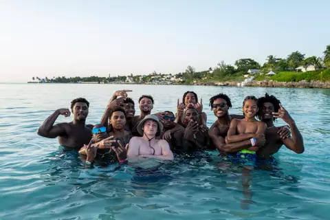 PARADISE ISLAND, BAHAMAS - August 10, 2023 - during the men’s basketball beach bbq in Paradise Island, Bahamas. Photo By Craig Bisacre/Texas A&M Athletics