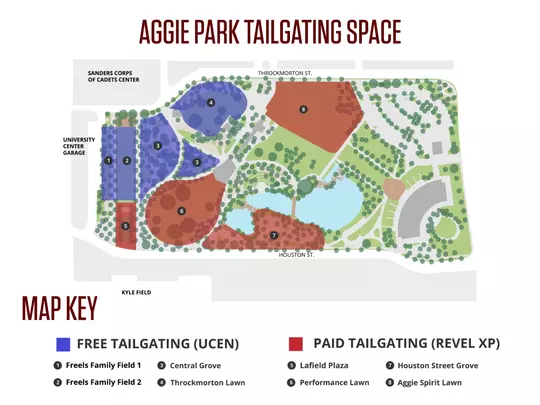 2023 Aggie Park Tailgating Map