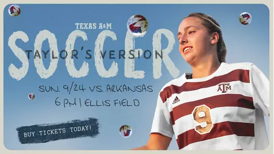 Texas A&M Soccer (Taylor's Version) Promotional Graphic 1920x1080