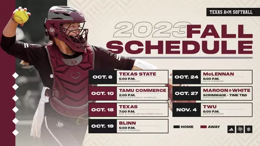 2023 Softball Fall Ball Schedule