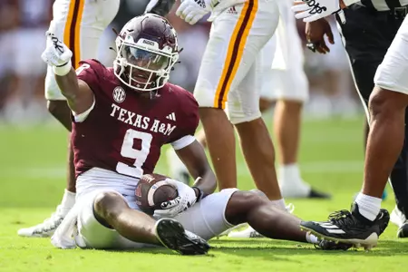 COLLEGE STATION, TX - September 16, 2023 - Wide receiver Jahdae Walker #9 of the Texas A&M Aggies during the game between the ULM Warhawks and the Texas A&M Aggies at Kyle Field in College Station, TX. Photo By Brendall O'Banon/Texas A&M Athletics