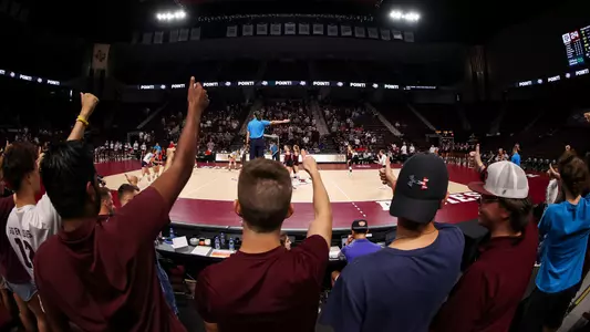 COLLEGE STATION, TX - September 15, 2023 - Wide shot during the game between the Liberty Flames and the Texas A&M Aggies at Reed Arena in College Station, TX. Photo By Brendall O'Banon/Texas A&M Athletics