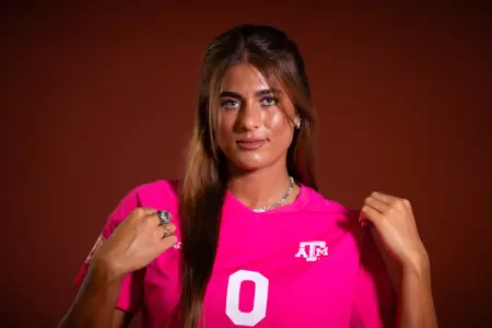 COLLEGE STATION, TX - July 20, 2023 - Goalkeeper Kenna Caldwell #0 of the Texas A&M Aggies during Texas A&M Aggies Soccer photo day in College Station, TX. Photo By Evan Pilat/Texas A&M Athletics