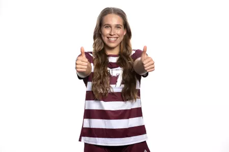 COLLEGE STATION, TX - July 20, 2023 - Forward/Defender Lauren Geczik #17 of the Texas A&M Aggies during Texas A&M Aggies Soccer photo day in College Station, TX. Photo By Ethan Mito/Texas A&M Athletics