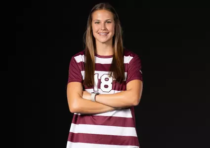 COLLEGE STATION, TX - July 20, 2023 - Defender Macy Matula #18 of the Texas A&M Aggies during Texas A&M Aggies Soccer photo day in College Station, TX. Photo By Aiden Shertzer/Texas A&M Athletics