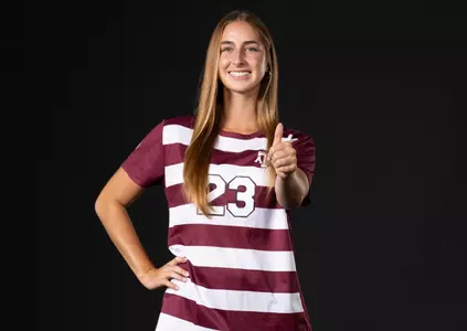 COLLEGE STATION, TX - July 20, 2023 - Midfielder Georgia Leb #23 of the Texas A&M Aggies during Texas A&M Aggies Soccer photo day in College Station, TX. Photo By Aiden Shertzer/Texas A&M Athletics