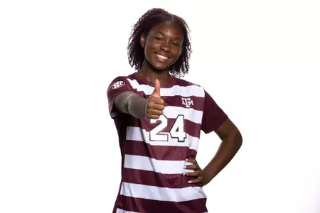 COLLEGE STATION, TX - July 20, 2023 - Forward Taylor Jernigan #24 of the Texas A&M Aggies during Texas A&M Aggies Soccer photo day in College Station, TX. Photo By Ethan Mito/Texas A&M Athletics