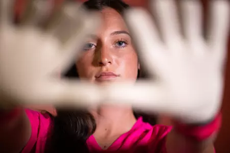 COLLEGE STATION, TX - July 20, 2023 - Goalkeeper Grace McClellan #25 of the Texas A&M Aggies during Texas A&M Aggies Soccer photo day in College Station, TX. Photo By Evan Pilat/Texas A&M Athletics