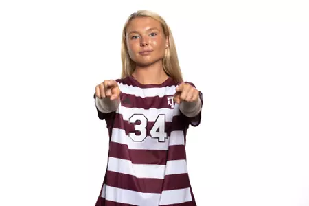 COLLEGE STATION, TX - July 20, 2023 - Defender/Midfielder Quinn Cornog #34 of the Texas A&M Aggies during Texas A&M Aggies Soccer photo day in College Station, TX. Photo By Ethan Mito/Texas A&M Athletics