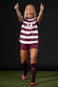 COLLEGE STATION, TX - July 20, 2023 - Defender/Midfielder Quinn Cornog #34 of the Texas A&M Aggies during Texas A&M Aggies Soccer photo day in College Station, TX. Photo By Aiden Shertzer/Texas A&M Athletics