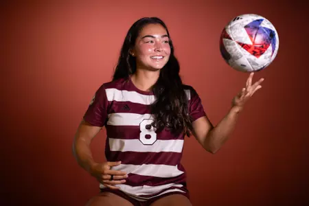 COLLEGE STATION, TX - July 20, 2023 - Forward Maile Hayes #8 of the Texas A&M Aggies during Texas A&M Aggies Soccer photo day in College Station, TX. Photo By Evan Pilat/Texas A&M Athletics