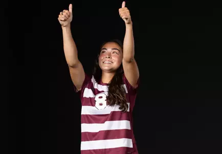 COLLEGE STATION, TX - July 20, 2023 - Forward Maile Hayes #8 of the Texas A&M Aggies during Texas A&M Aggies Soccer photo day in College Station, TX. Photo By Aiden Shertzer/Texas A&M Athletics