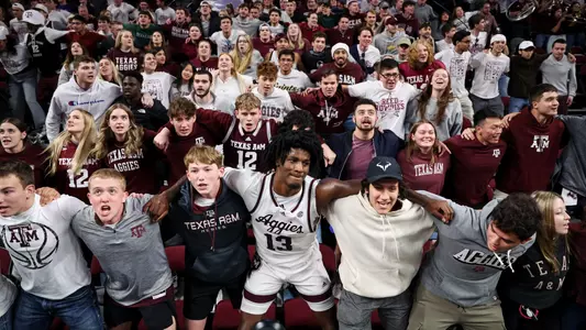 COLLEGE STATION, TX - January 13, 2024 - Forward Solomon Washington #13 of the Texas A&M Aggies during the game between the Kentucky Wildcats and the Texas A&M Aggies at Reed Arena in College Station, TX. Photo By Craig Bisacre