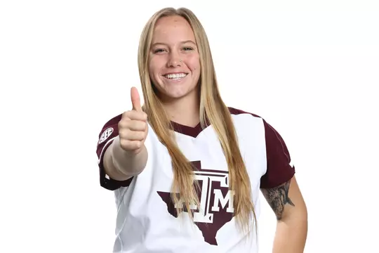 COLLEGE STATION, TX - January 09, 2024 - Reagan Jones #23 of the Texas A&M Aggies during Texas A&M Aggies Softball photo day in College Station, TX. Photo By Evan Pilat/Texas A&M Athletics