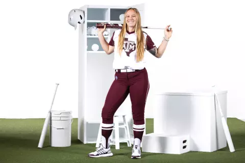 COLLEGE STATION, TX - January 09, 2024 - Reagan Jones #23 of the Texas A&M Aggies during Texas A&M Aggies Softball photo day in College Station, TX. Photo By Evan Pilat/Texas A&M Athletics