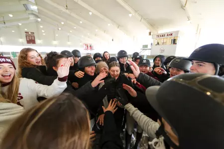 COLLEGE STATION, TX - January 27, 2024 - The Texas A&M Aggie Equestrian Team during the game between the Dartmouth Big Green and the Texas A&M Aggies at Hildebrand Equine Complex in College Station, TX. Photo By Rachel Mahan/Texas A&M Athletics