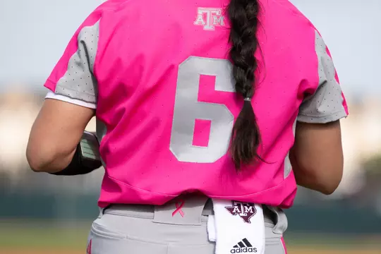 COLLEGE STATION, TX - April 19, 2023 - Infielder Trinity Cannon #6 of the Texas A&M Aggies during the game between the Texas State Bobcats and the Texas A&M Aggies at Davis Diamond in College Station, TX. Photo By Evan Pilat/Texas A&M Athletics