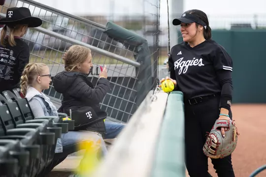 COLLEGE STATION, TX - April 29, 2023 - Infielder Trinity Cannon #6 of the Texas A&M Aggies during the game between the Missouri Tigers and the Texas A&M Aggies at Davis Diamond in College Station, TX. Photo By Ethan Mito/Texas A&M Athletics