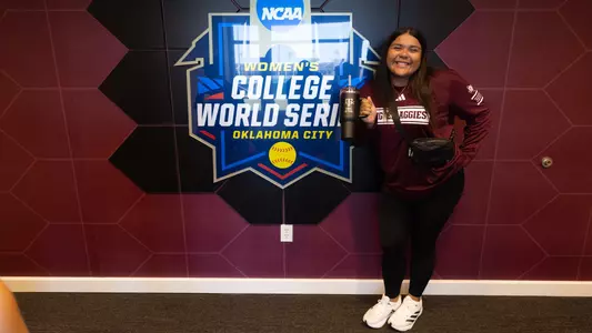 COLLEGE STATION, TX - September 09, 2023 - Mya Perez #24 of the Texas A&M Aggies during Texas A&M Softball alumni brunch in College Station, TX. Photo By Evan Pilat/Texas A&M Athletics