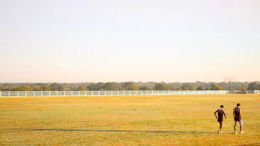 COLLEGE STATION, TX - September 13, 2024 - Jonathan Chung of the Texas A&M Aggies and Aiden Gonzalez-Rodiles of the Texas A&M Aggies during the Texas A&M Invitational at Watts Cross Country Course in College Station, TX. Photo By Jonathan Taffet/Texas A&M Athletics