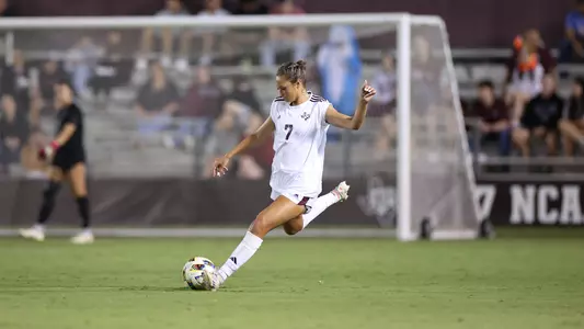 Sydney Becerra uncorks a free kick vs. LSU