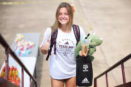 OXFORD, MS - October 03, 2024 - Forward Brie Severns #17 of the Texas A&M Aggies during travel in Oxford, MS. Photo By Ethan Mito/Texas A&M Athletics
