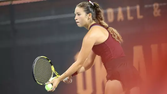 STILLWATER, OK - May 18, 2024 - Jeanette Mireles of the Texas A&M Aggies during the NCAA Final Four game between the Tennessee Volunteers and the Texas A&M Aggies at Greenwood Tennis Center in Stillwater, Oklahoma. Photo By Ishika Samant/Texas A&M Athletics