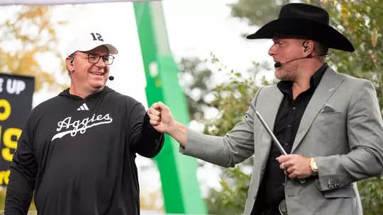 Mike Elko and Pat McAfee at College Gameday