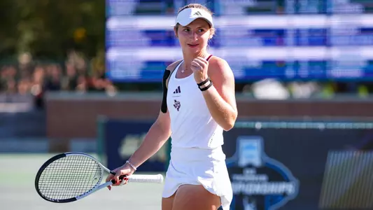 WACO, TX - November 21, 2024 - Mary Stoiana of the Texas A&M Aggies during the NCAA Singles and Doubles Tennis National Championship  at the Hurd Tennis Center in Waco, TX. Photo By Julianne Shivers