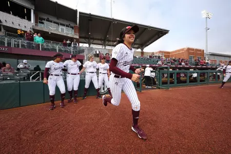 COLLEGE STATION, TX - February 11, 2024 - Sav Price #16 of the Texas A&M Aggies during the game between the Tulsa Golden Hurricane and the Texas A&M Aggies at Davis Diamond in College Station, TX. Photo By Evan Pilat/Texas A&M Athletics