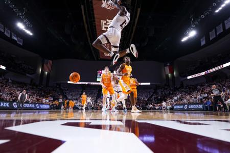 COLLEGE STATION, TX - February 10, 2024 - Forward Solomon Washington #13 of the Texas A&M Aggies during the game between the Tennessee Volunteers and the Texas A&M Aggies at Reed Arena in College Station, TX. Photo By Craig Bisacre/Texas A&M Athletics


