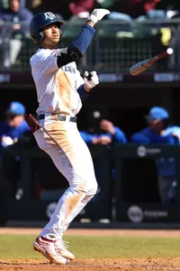 COLLEGE STATION, TX - February 18, 2024 - Outfielder/Pitcher Braden Montgomery #6 of the Texas A&M Aggies during the game between the McNeese St. Cowboys and the Texas A&M Aggies at Blue Bell Park in College Station, TX. Photo By Sydney Morriss/Texas A&M Athletics