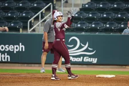 COLLEGE STATION, TX - February 22, 2024 - Keely Williams #18 of the Texas A&M Aggies during the game between the Southeastern Louisiana Lions and the Texas A&M Aggies at Davis Diamond in College Station, TX. Photo By Evan Pilat/Texas A&M Athletics