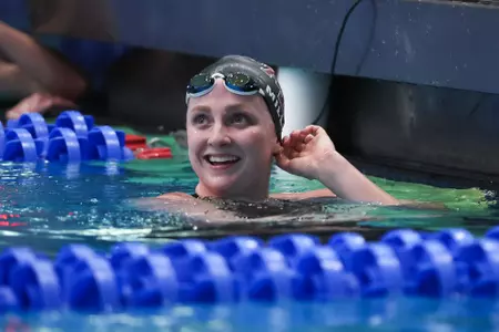 AUBURN, AL - February 24, 2024 - Hayden Miller of the Texas A&M Aggies during the SEC Swimming and Diving Championships game at James e. Martin Aquatics Center in Auburn, AL. Photo By Ethan Mito/Texas A&M Athletics