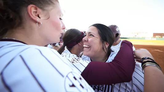 COLLEGE STATION, TX - February 25, 2024 - Trinity Cannon #6 of the Texas A&M Aggies during the game between the UT San Antonio Roadrunners and the Texas A&M Aggies at Davis Diamond in College Station, TX. Photo By Evan Pilat/Texas A&M Athletics