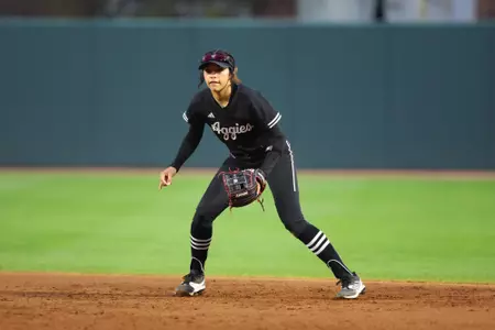 COLLEGE STATION, TX - February 27, 2024 - Sav Price #16 of the Texas A&M Aggies during the game between the Sam Houston Bearkats and the Texas A&M Aggies at Davis Diamond in College Station, TX. Photo By Evan Pilat/Texas A&M Athletics