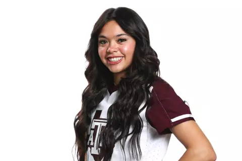 COLLEGE STATION, TX - January 09, 2024 - Sav Price #16 of the Texas A&M Aggies during Texas A&M Aggies Softball photo day in College Station, TX. Photo By Evan Pilat/Texas A&M Athletics