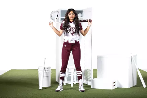 COLLEGE STATION, TX - January 09, 2024 - Sav Price #16 of the Texas A&M Aggies during Texas A&M Aggies Softball photo day in College Station, TX. Photo By Evan Pilat/Texas A&M Athletics